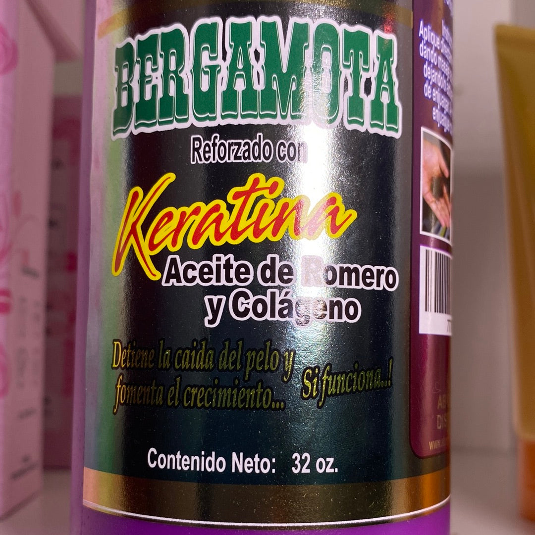 ACONDITIONADOR BERGAMOTA REFORZADO CON KERATINA ACEITE DE ROMERO Y COLAGENO