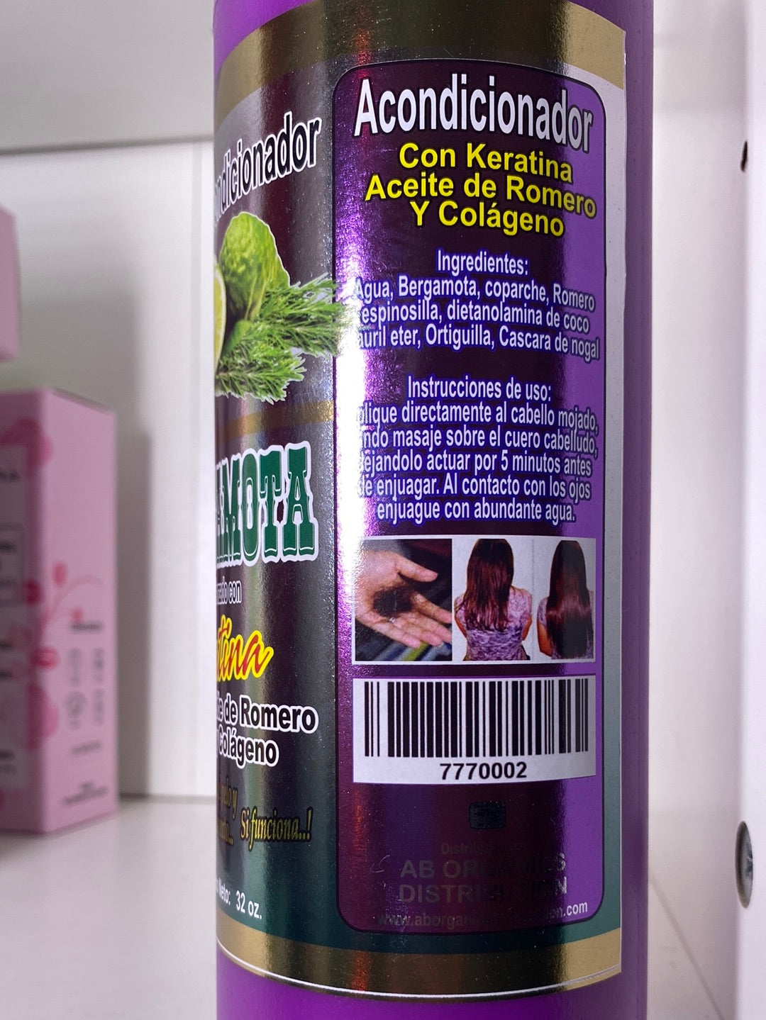 ACONDITIONADOR BERGAMOTA REFORZADO CON KERATINA ACEITE DE ROMERO Y COLAGENO