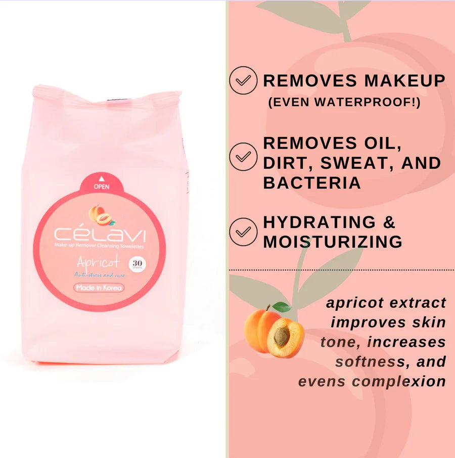 CELAVI - APRICOT CLEANSING WIPES TOALLITAS LIMPIADORAS